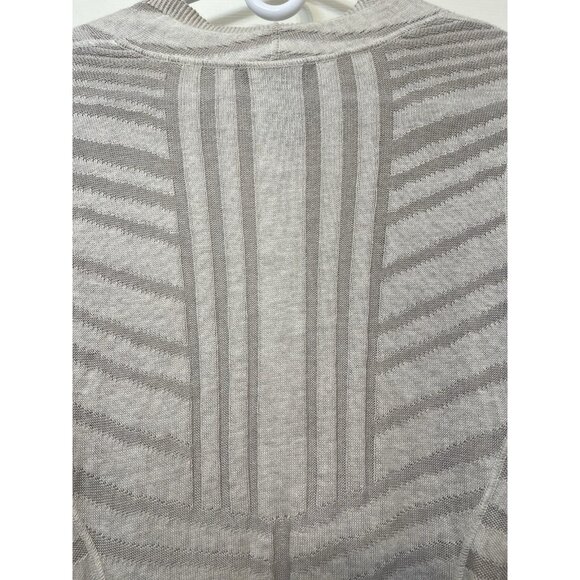 Nic and Zoe Women’s Sweater Cardigan Open Front Silver Striped Oversized Sm Long - Picture 7 of 9